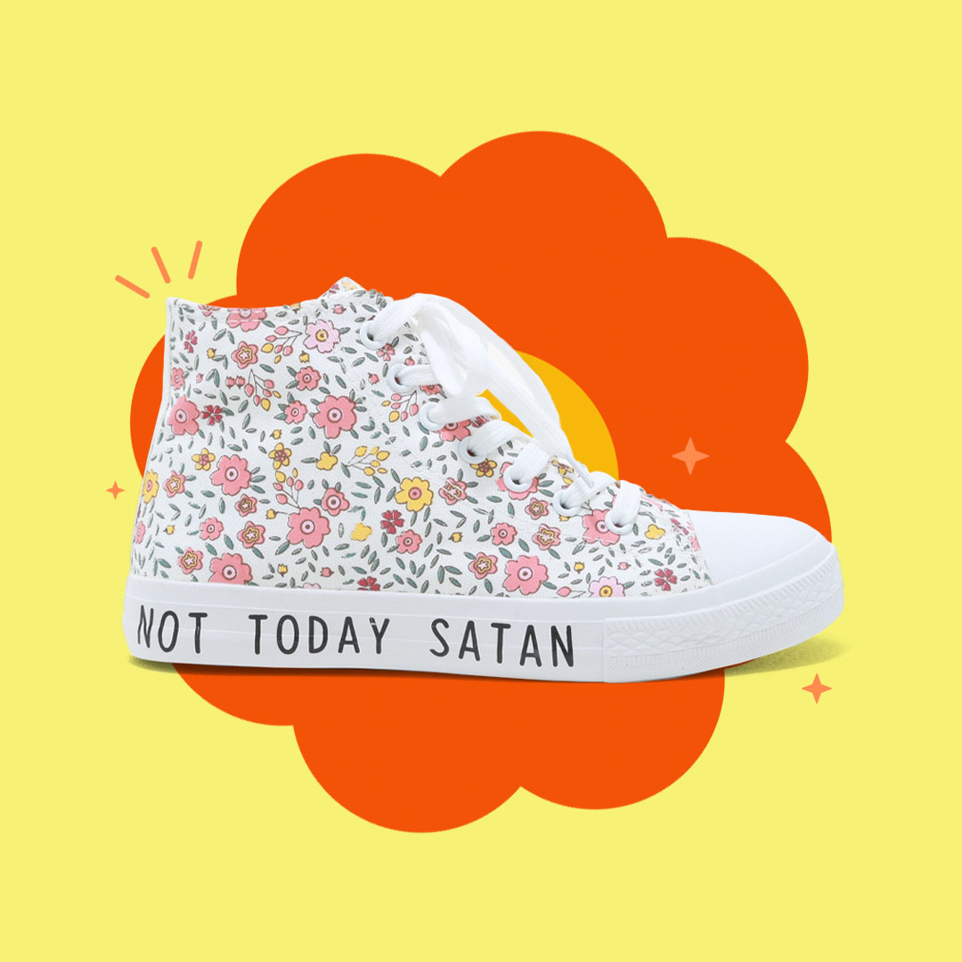 Hot Topic Not Today Satan Floral Hi-Top Sneakers