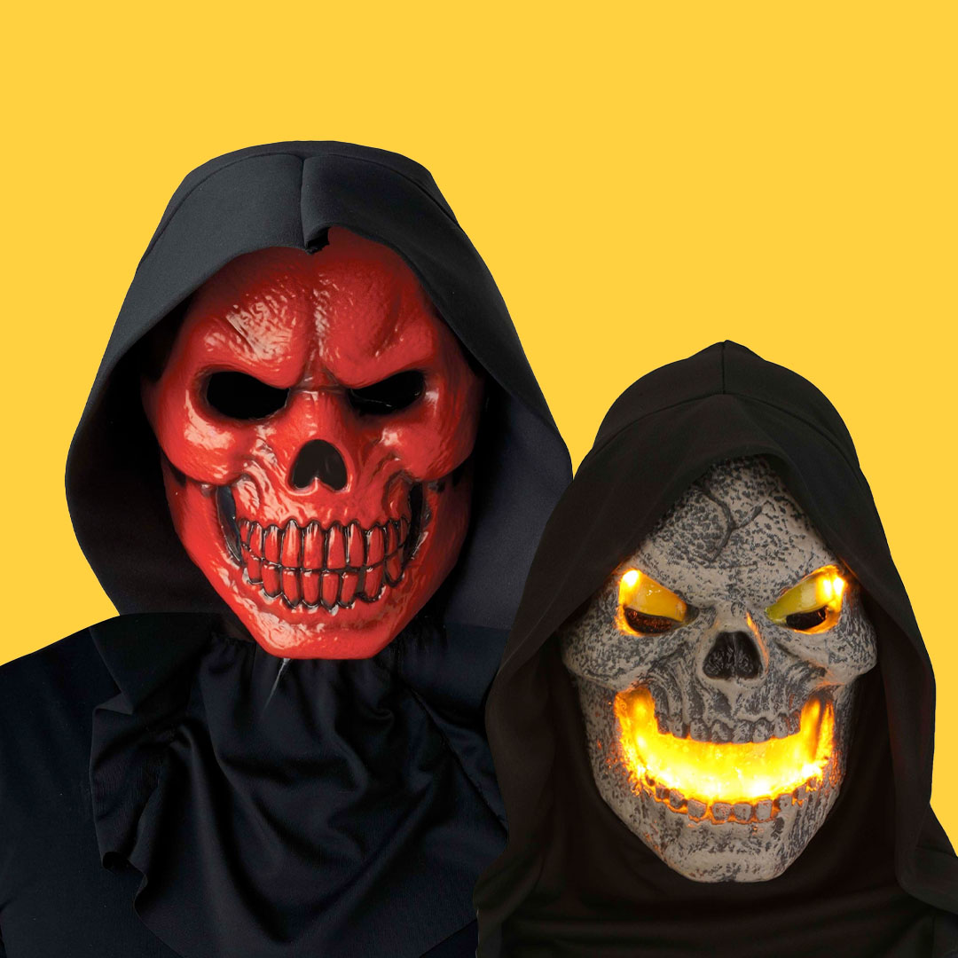 Couples Costume Skull Light Up Adult Mask