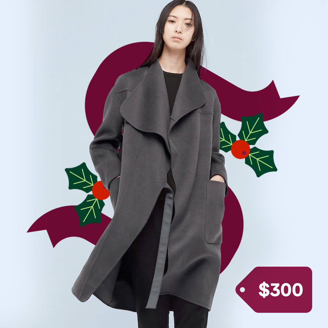 Uniqlo Gift Guide Women +J Cashmere Blend Collarless Coat