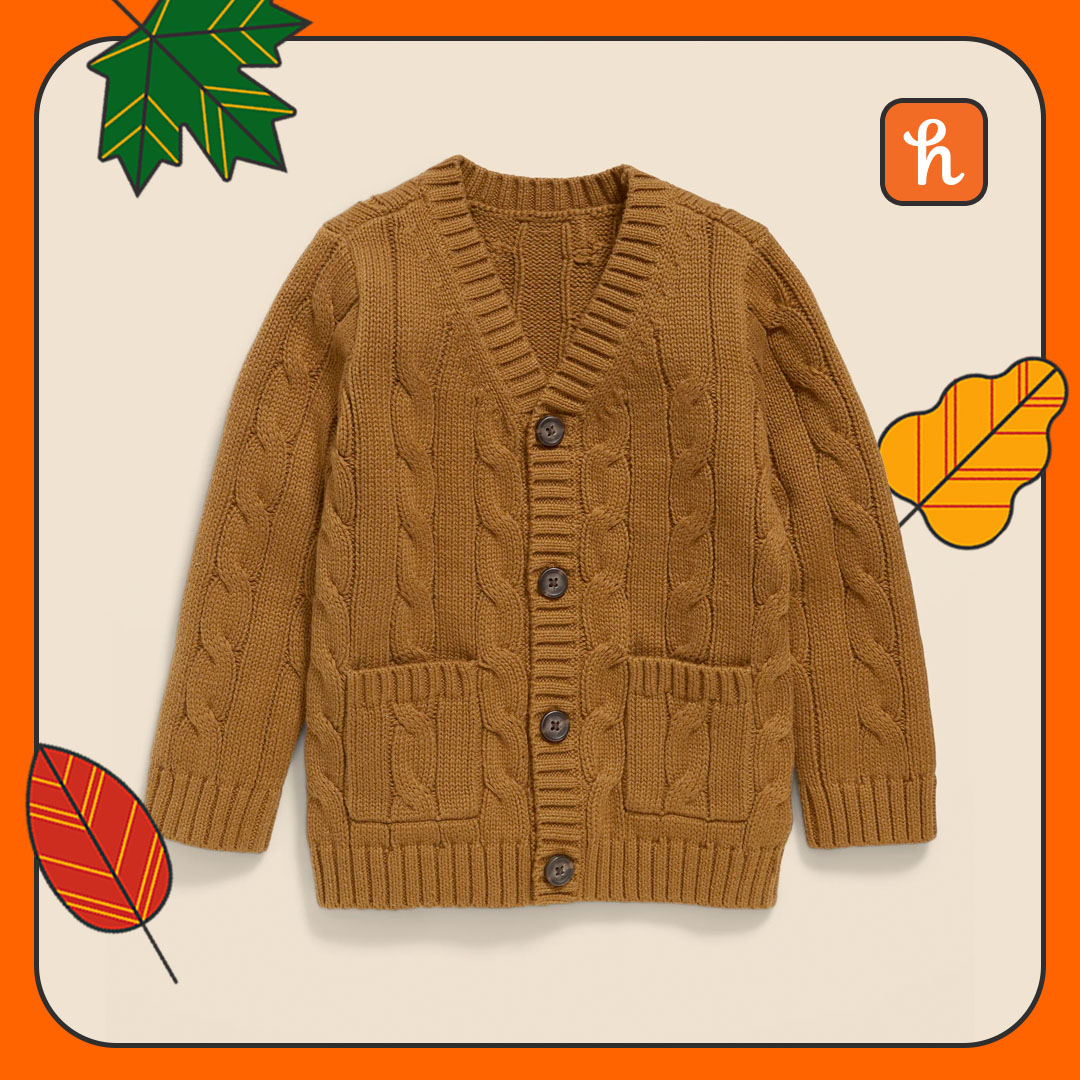 Button-Front Cable-Knit Cardigan Sweater for Toddler Boys