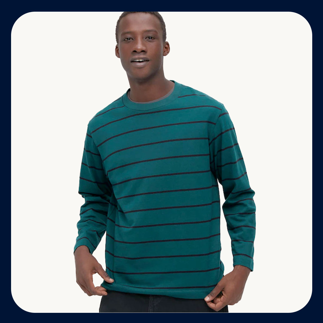 Uniqlo Striped Crew Neck Long Sleeve T-Shirt