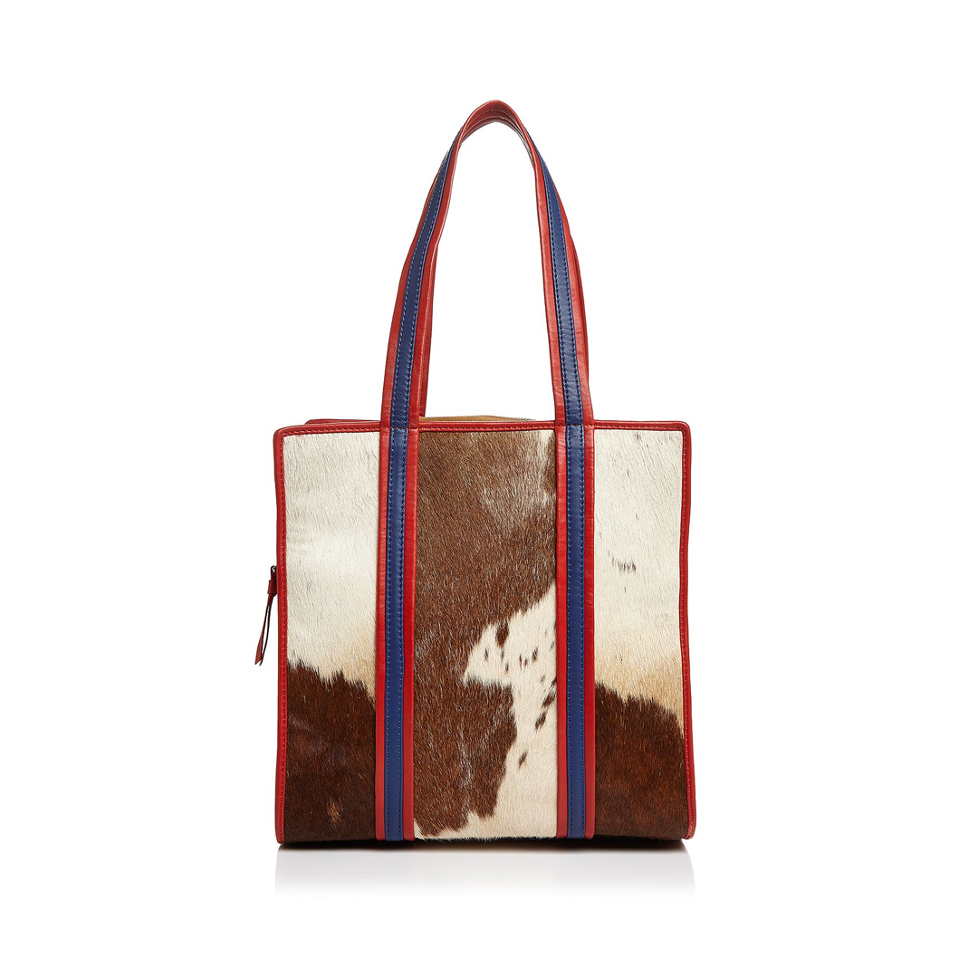 Sophie Cano Printed Shearling Leather Tote