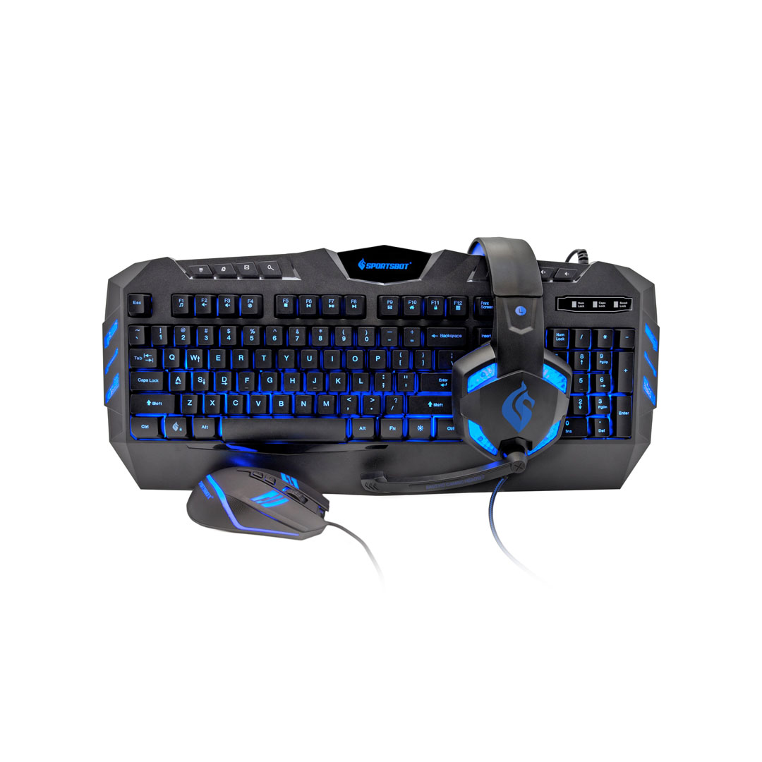 SportsBot SS301 Blue LED Gaming Over-Ear 