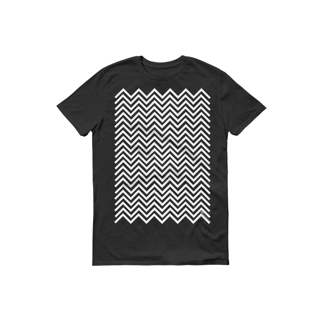 Twin Peaks Black and White Chevron Adult Short Sleeve