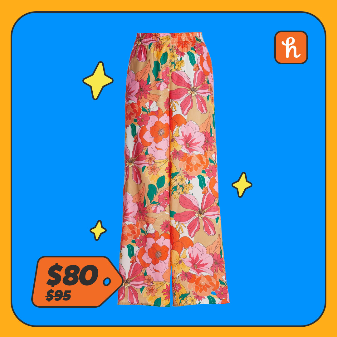 Floral print multi colored pants 