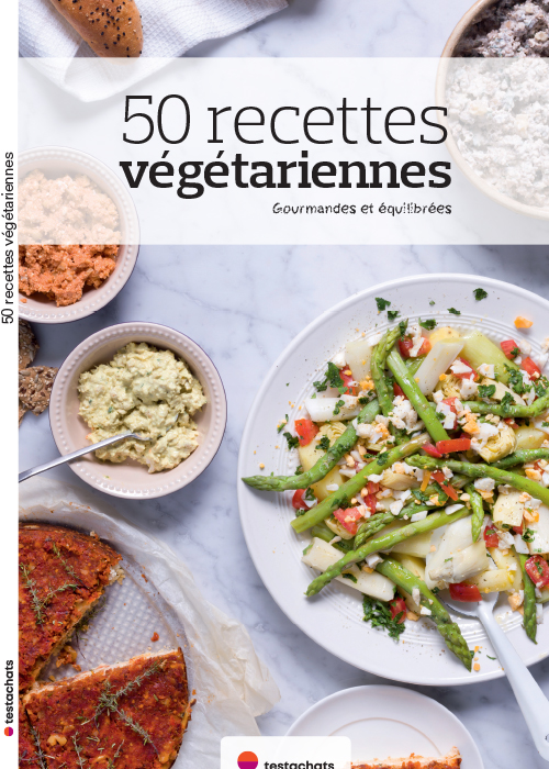Couverture du guide pratique '50 recettes végétariennes'