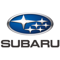 Subaru logo, six silver stars in a blue oval