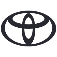 Logo of the Toyota car company, two perpendicular overlapping ovals forming a letter T inside a third oval