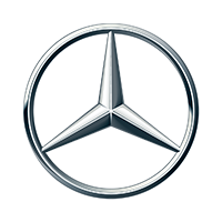 The logo Mercedes-Benz a three pointed star in silver circle