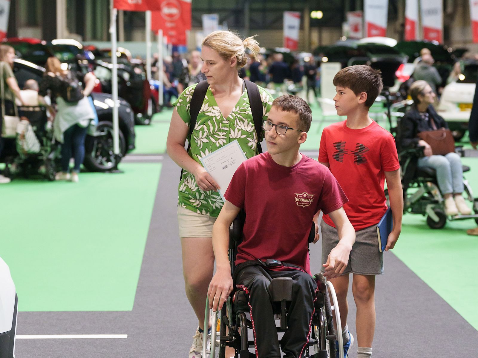 A family at a Motability event