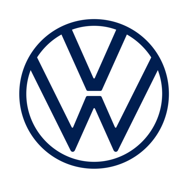 Logo of the Volkswagen car company, a letter V centred over a letter W in a circle