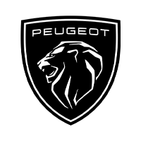 Logo of the Peugeot car company, a lion's head on a black shield