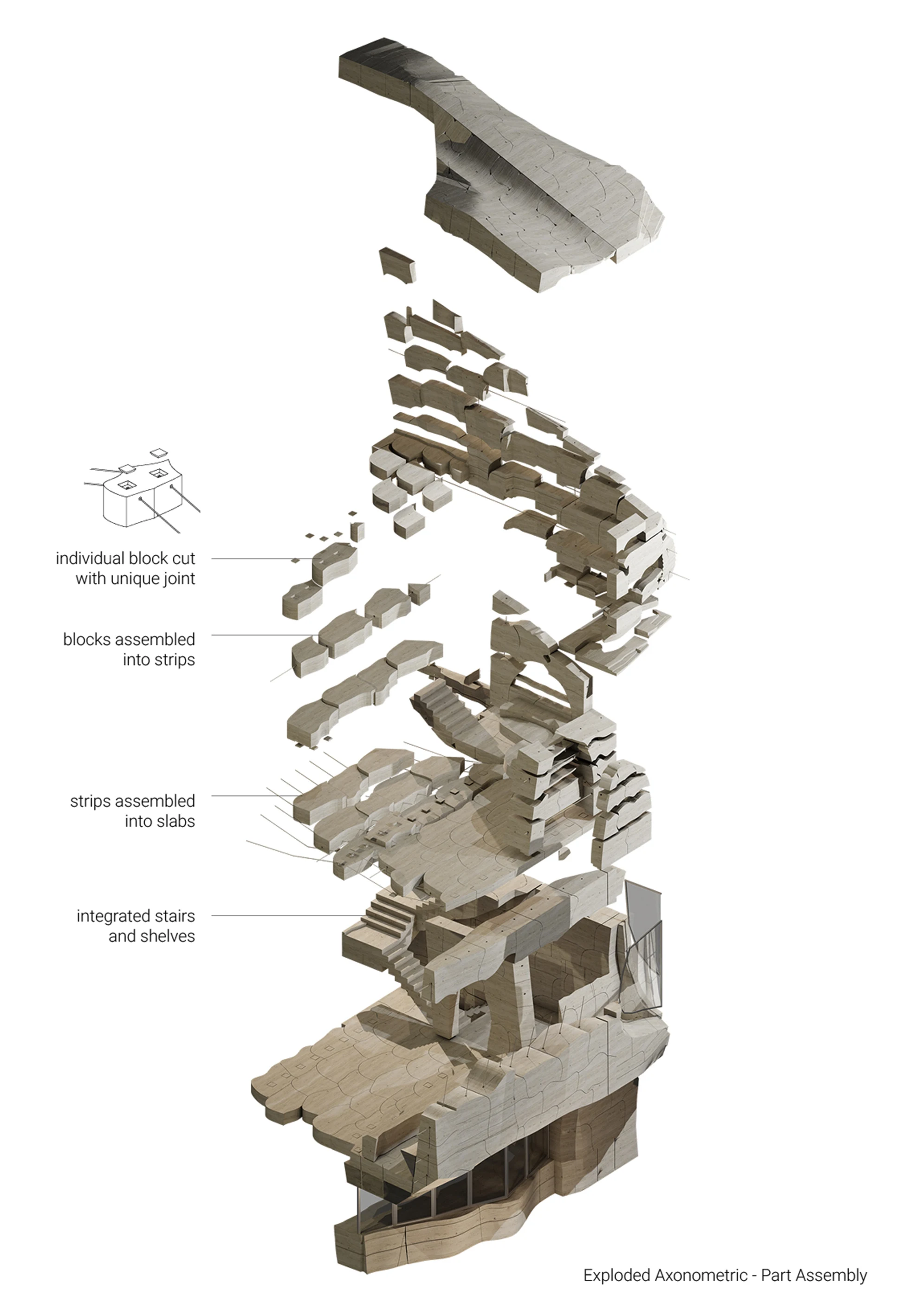 09 Immersive Stereotomy 05 Axo Part Assembly