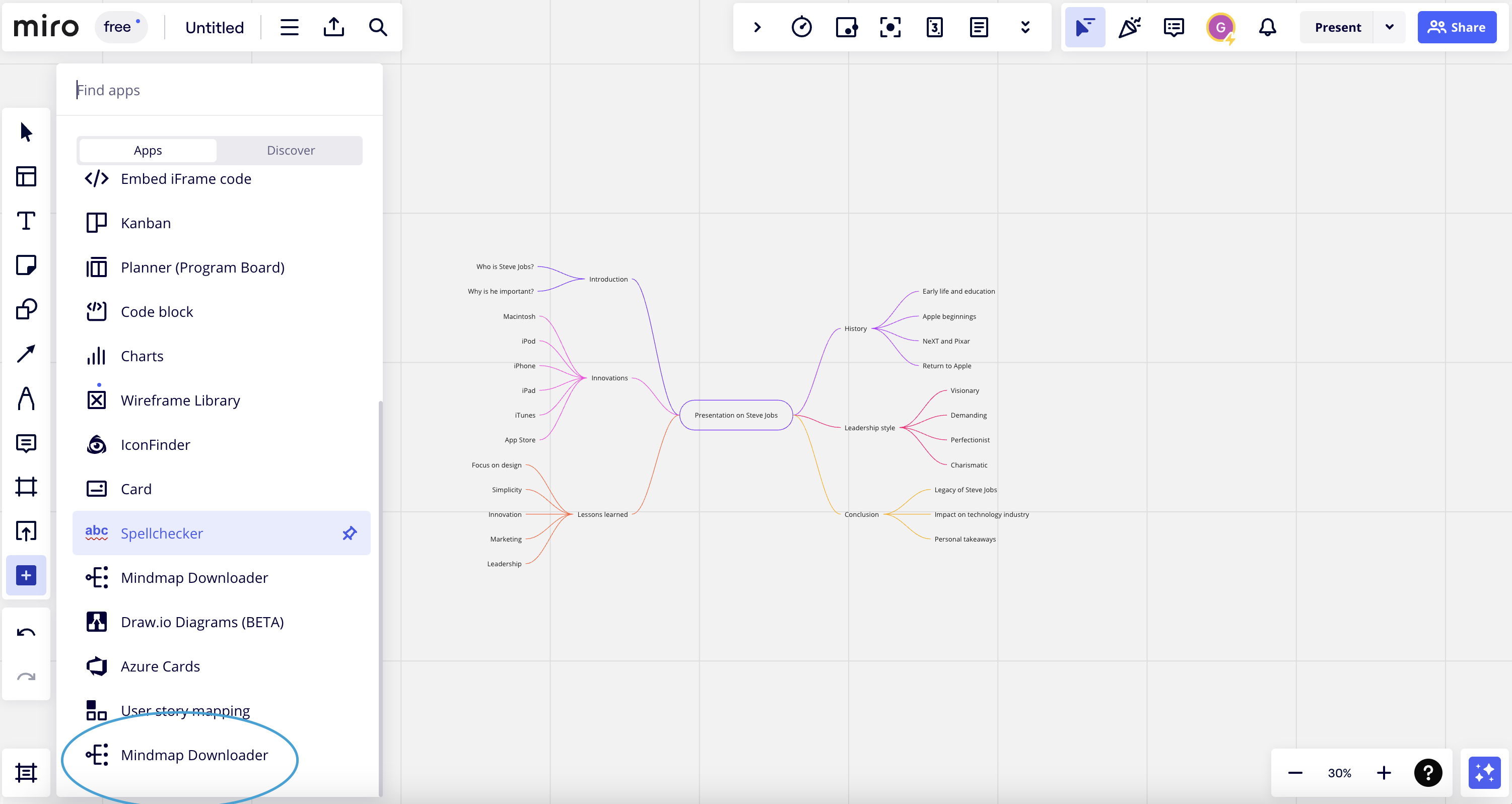 Select Mind Map Downloader from the app screen.