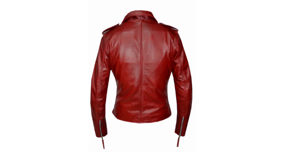 Ladies Vintage MC Jacket in Red | Wilson Biker Gear