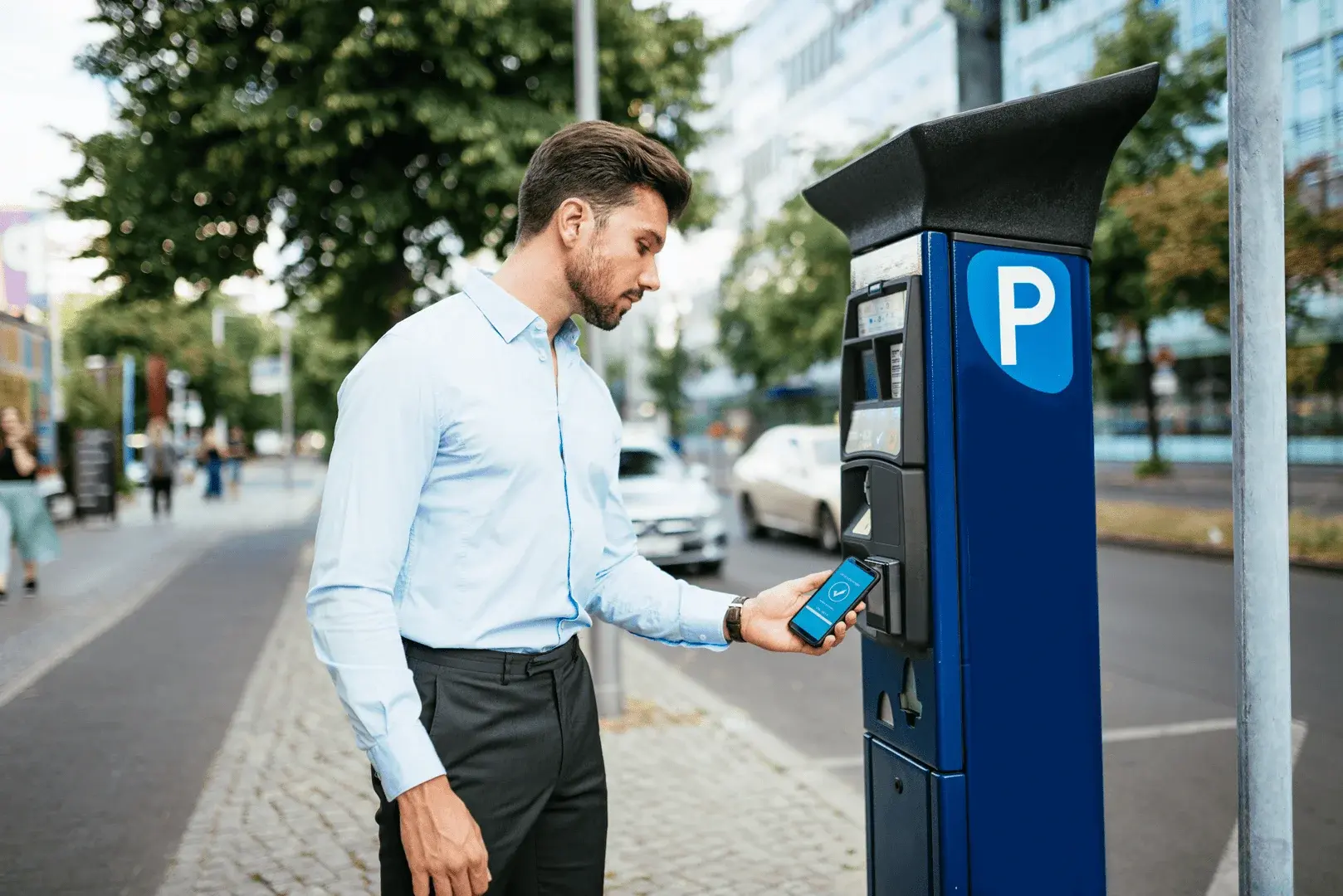Foto: Batrugsmasche Qusihing bei Parkuhren