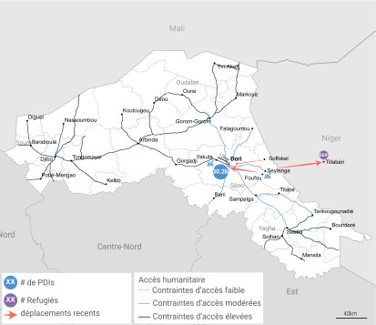 Carte sur les déplacements de Seytenga
