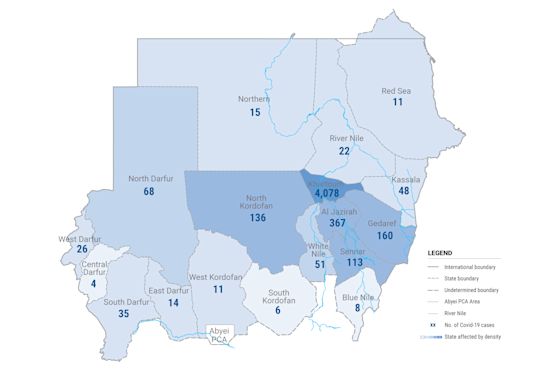 Sudan COVID-19 cases, 31 May 2020
