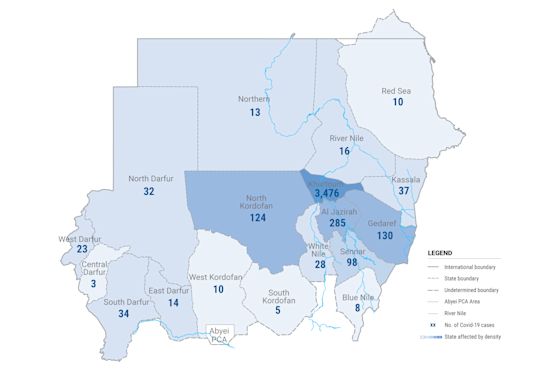 Sudan COVID-19 cases, 26 May 2020