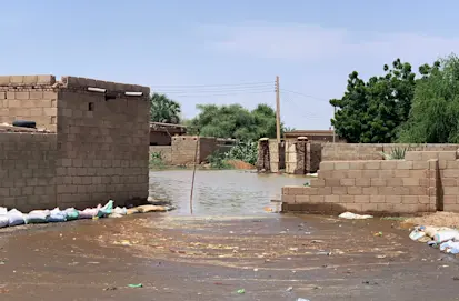 حي غمره الفيضان بولاية الخرطوم (مكتب الأمم المتحدة لتنسيق الشؤون الإنسانية، 2020)