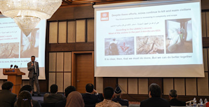 Presentation by UNMAS during the event at Radisson Blu hotel in Tripoli (3F)