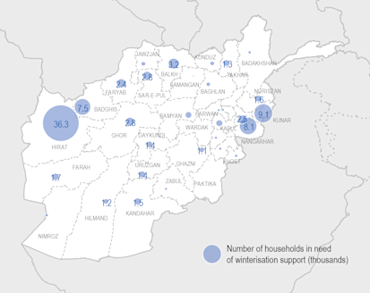 Number of families in need of winterization support