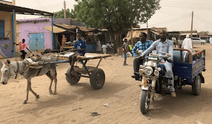 A young boy on a donkey cart in Al Meriam West Kordofan Photo ©Caroline Knook