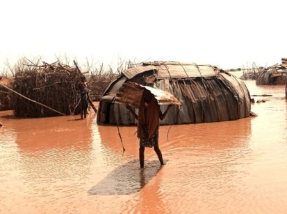 November 2023. Dasenech woreda, South Omo Zone, South Ethiopia region. Floods impact on homes. 