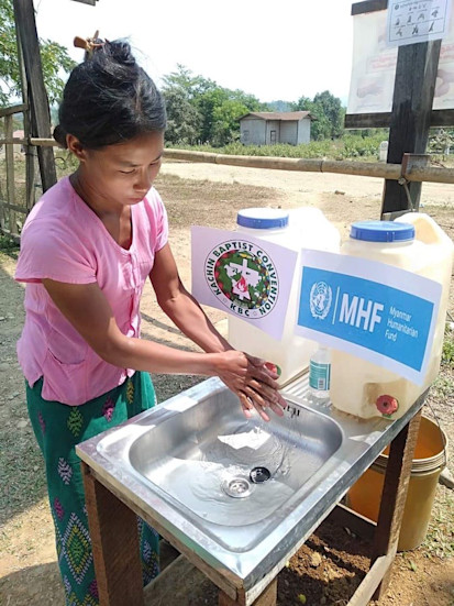 Jahtu Zup Aura camp handwashing station