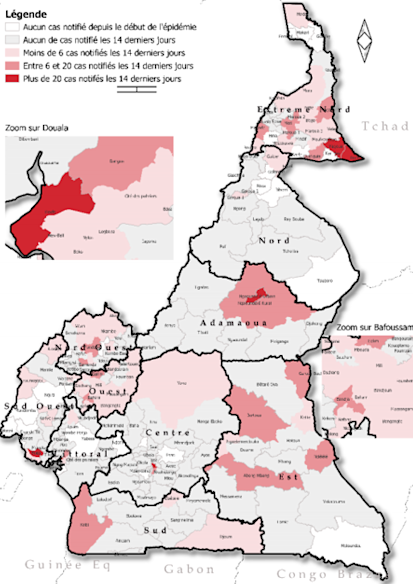 Card-Attack rate per health district in Cameroon