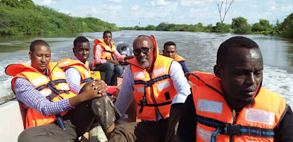 The rescue team returning from Boore island. Photo Warsame/OCHA