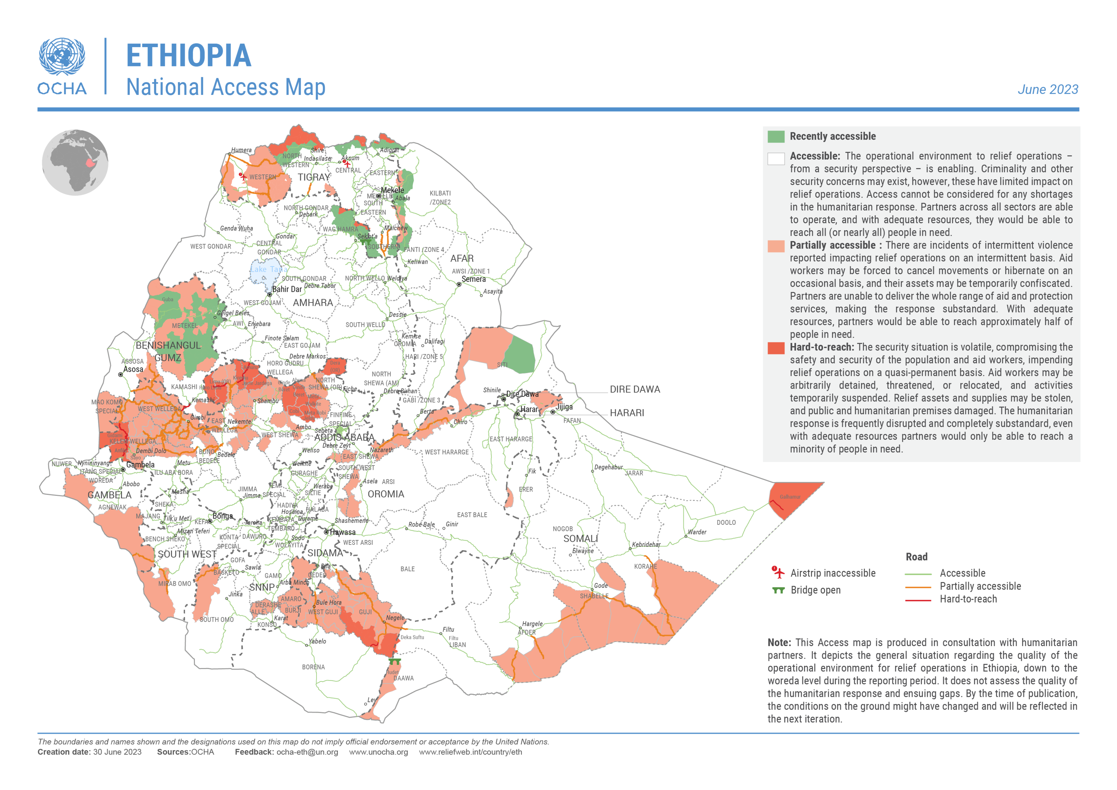 Ethiopia National Access Map Digital Situation Reports   OCHA Eth 230630 Access Map Final 6  