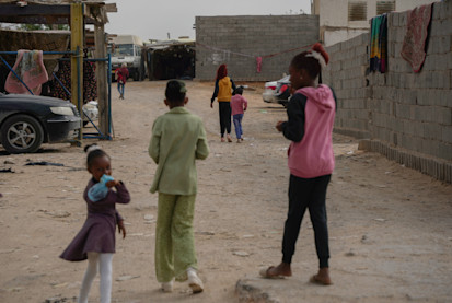 Fellah I camp for displaced Tawerghans in Tripoli; The camp was evicted in May 2022 (OCHA/Ahmed Rih)