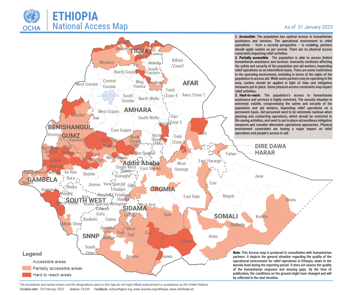 Ethiopia Access Map Digital Situation Reports   OCHA Eth 230210 Access Map Ethiopia January 2023 Final 80  