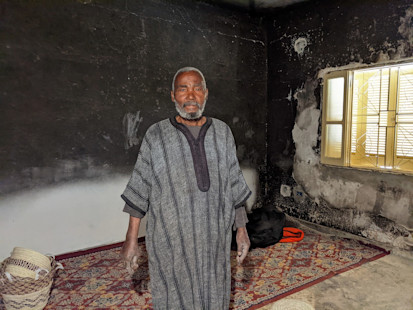 Mohammed in the only room that is still standing amidst the destruction of his home (OCHA/Jennifer Bose Ratka)
