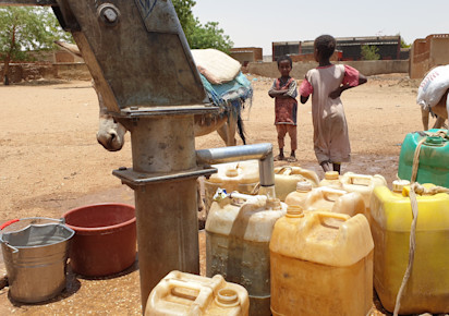 A water point in Al Jebel neighbourhood, near Abuzar camp in Ag Geneina, West Darfur