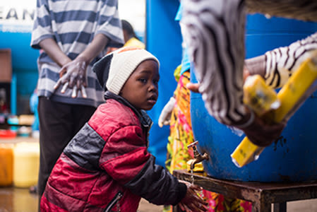Handwashing facility in Kibera, Kenya