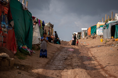 A displacement site on the outskirts of Ibb City