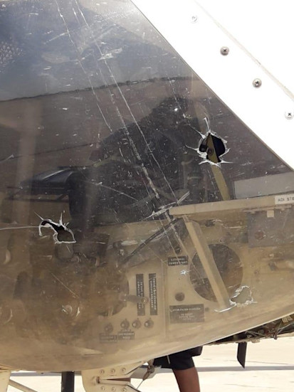 Damage to UNHAS Heli in Damasak