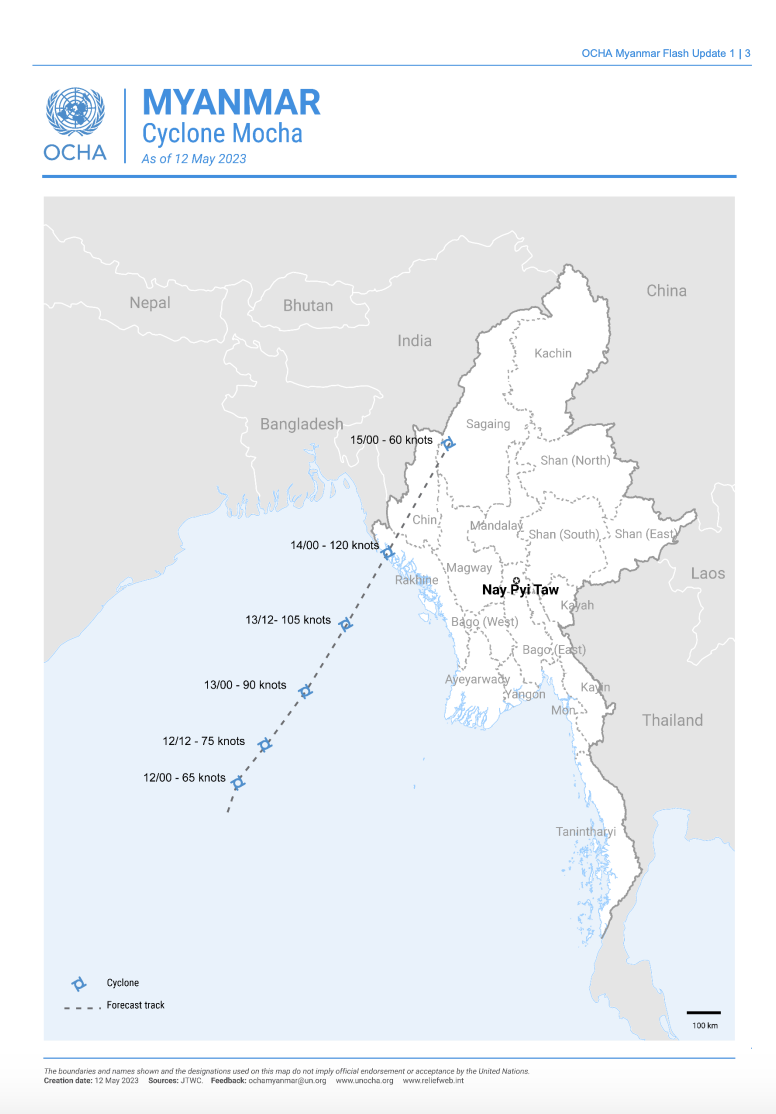 Asia and the Pacific - Myanmar: Cyclone Mocha - Flash Update #1 (As of