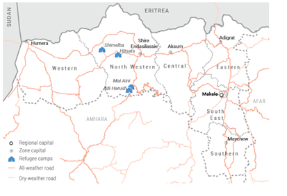 Refugee camps in Tigray