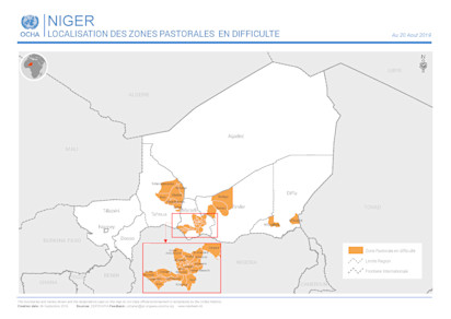 Map of zone with livestock issues in Niger