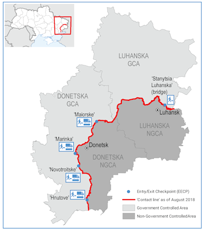 Map of Eastern Ukraine