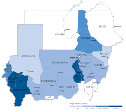 Weekly floods map
