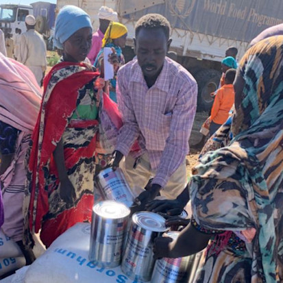 Food distribution in Aja and Boulay, North/Central Jebel Marra locality (IA Mission, February 2020)