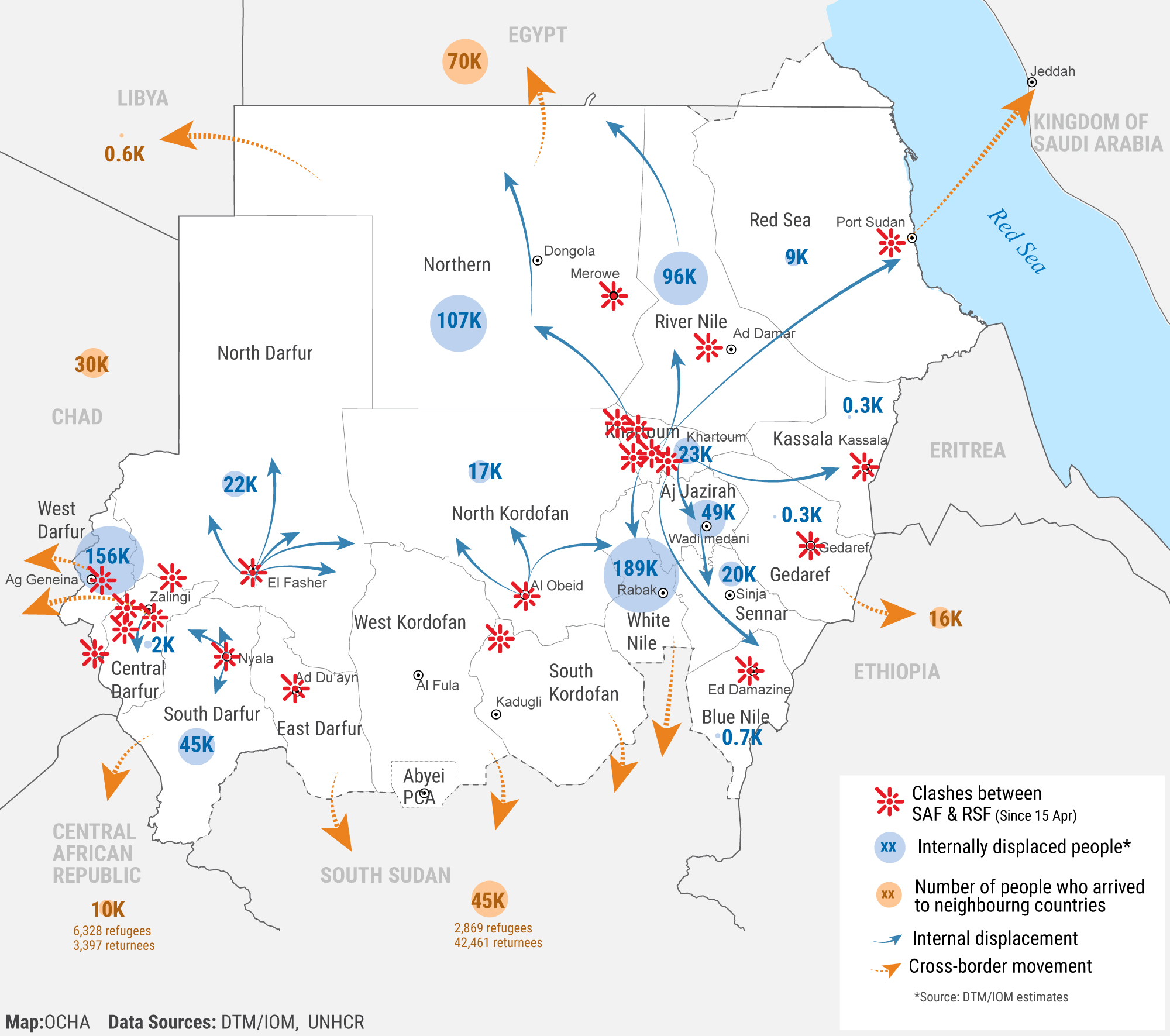 Sudan Flash Update No 3 Clashes Between SAF RSF 20 April 2023   SDN Displacement Clashes  Map FU 20230510 V2 