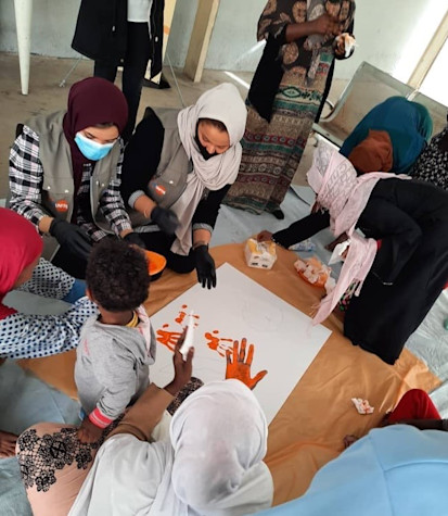Awareness and PSS session in AlSeka detention centre, Tripoli (UNFPA)