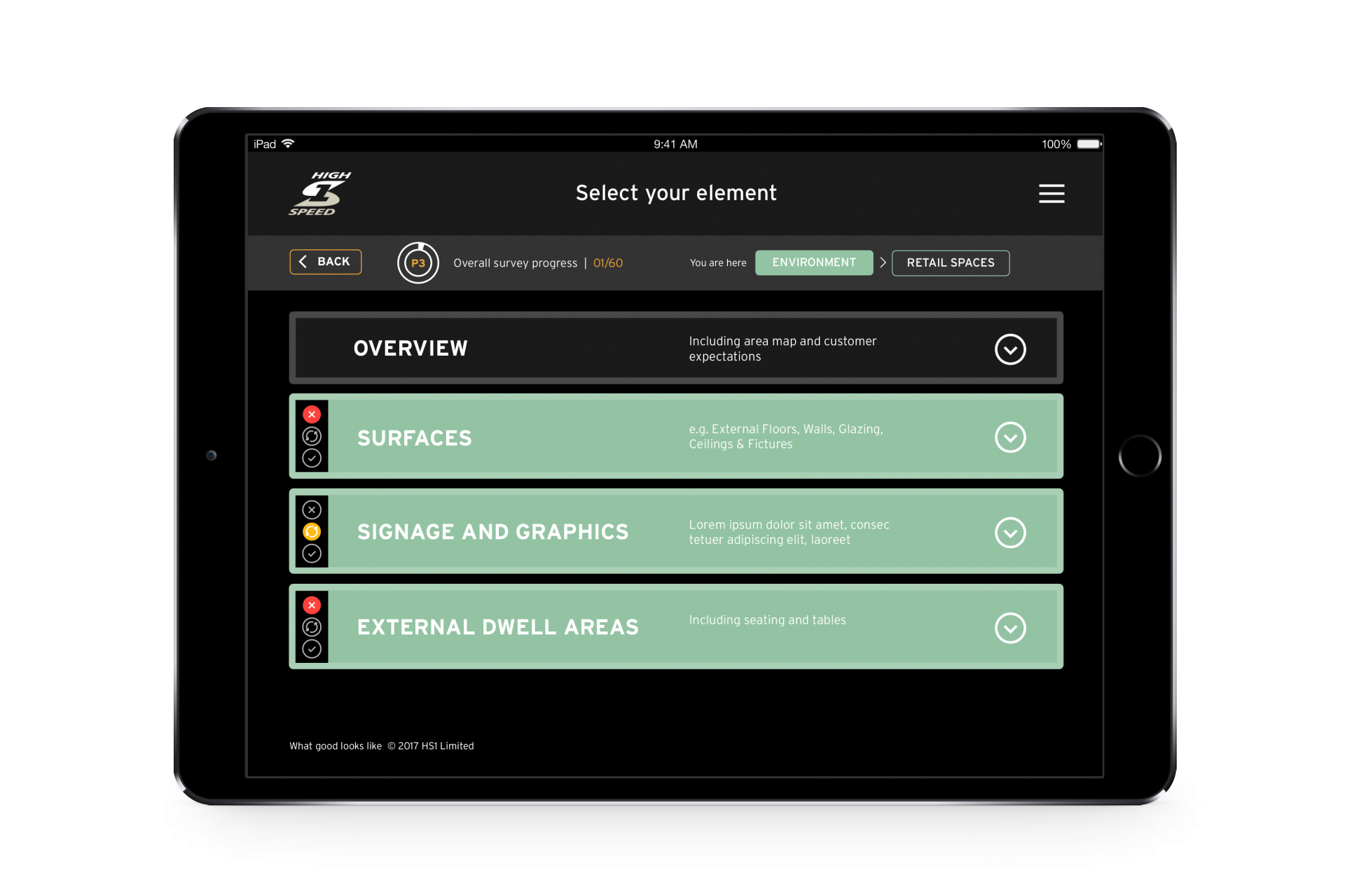 High Speed 1 — WGL app screen 4