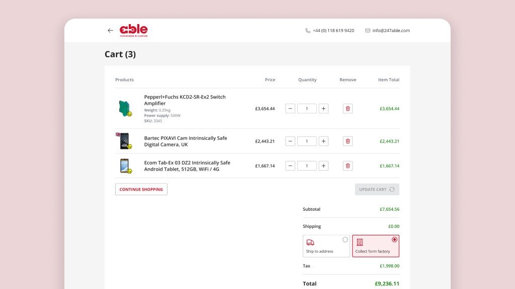Able Instruments — checkout