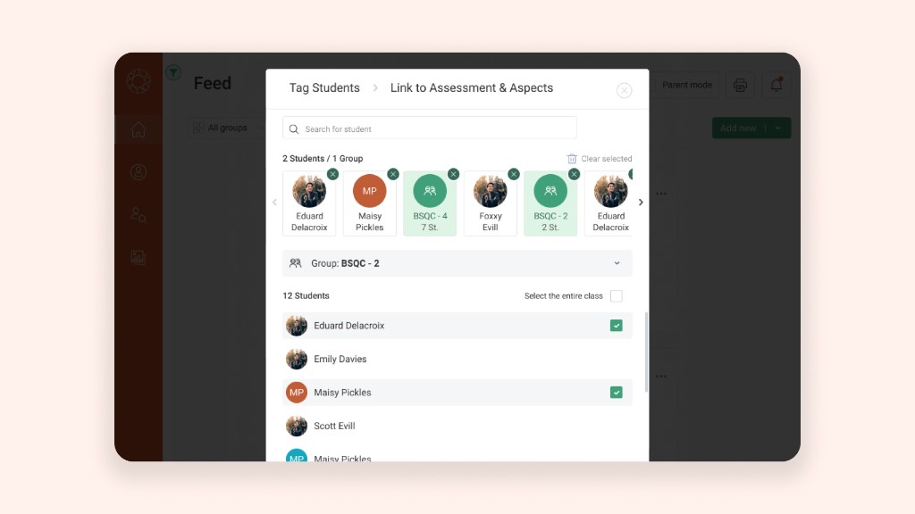 Evisense — tag students
